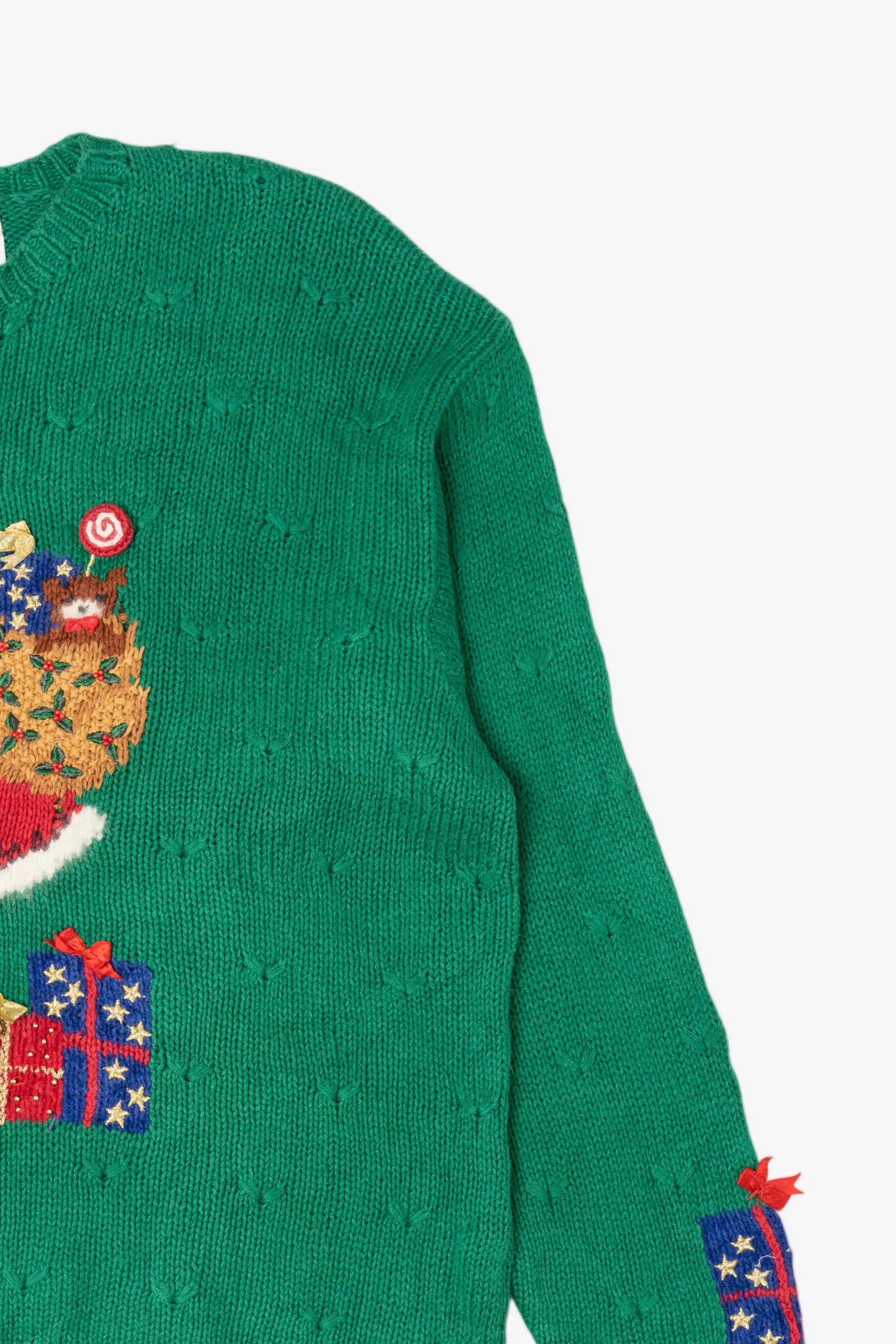 Vintage Green Marisa Christina Santa Ugly Christmas Pullover (1990s)
