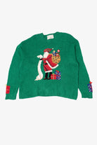 Vintage Green Marisa Christina Santa Ugly Christmas Pullover (1990s)