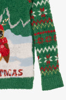 Green "Owl Be Home For Christmas" Ugly Christmas Pullover (2010s)