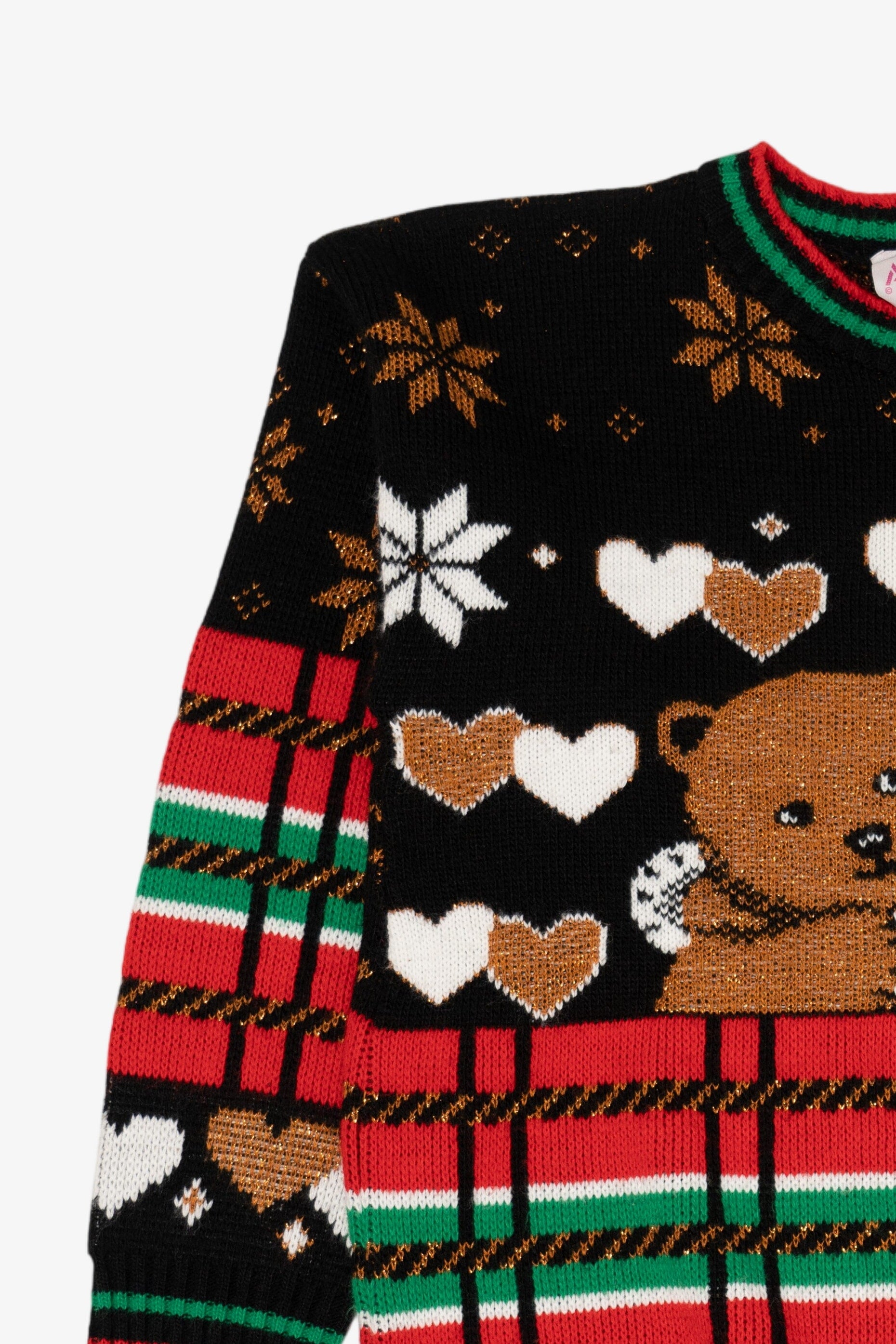Vintage Black Adele Teddy Bears Ugly Christmas Pullover (1980s)