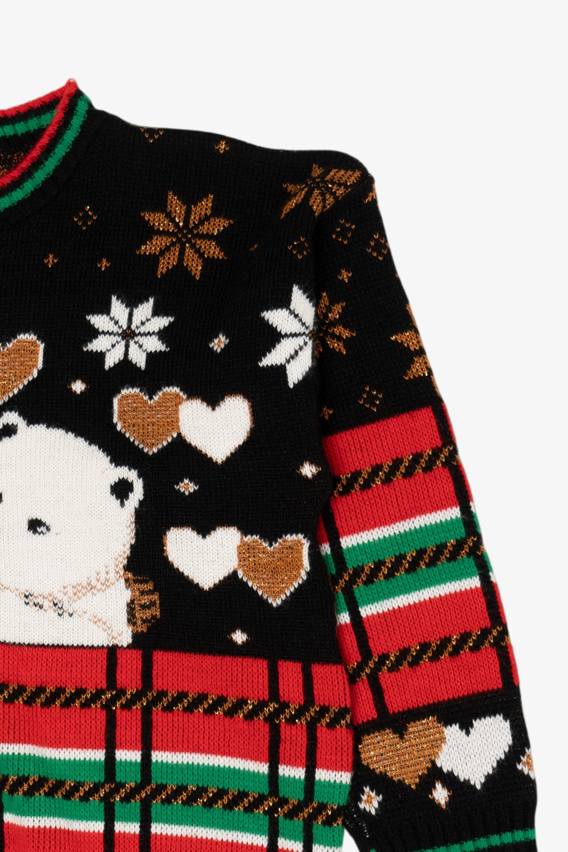 Vintage Black Adele Teddy Bears Ugly Christmas Pullover (1980s)