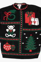 Vintage Black New Addition Maternity Presents Ugly Christmas Pullover (1980s)