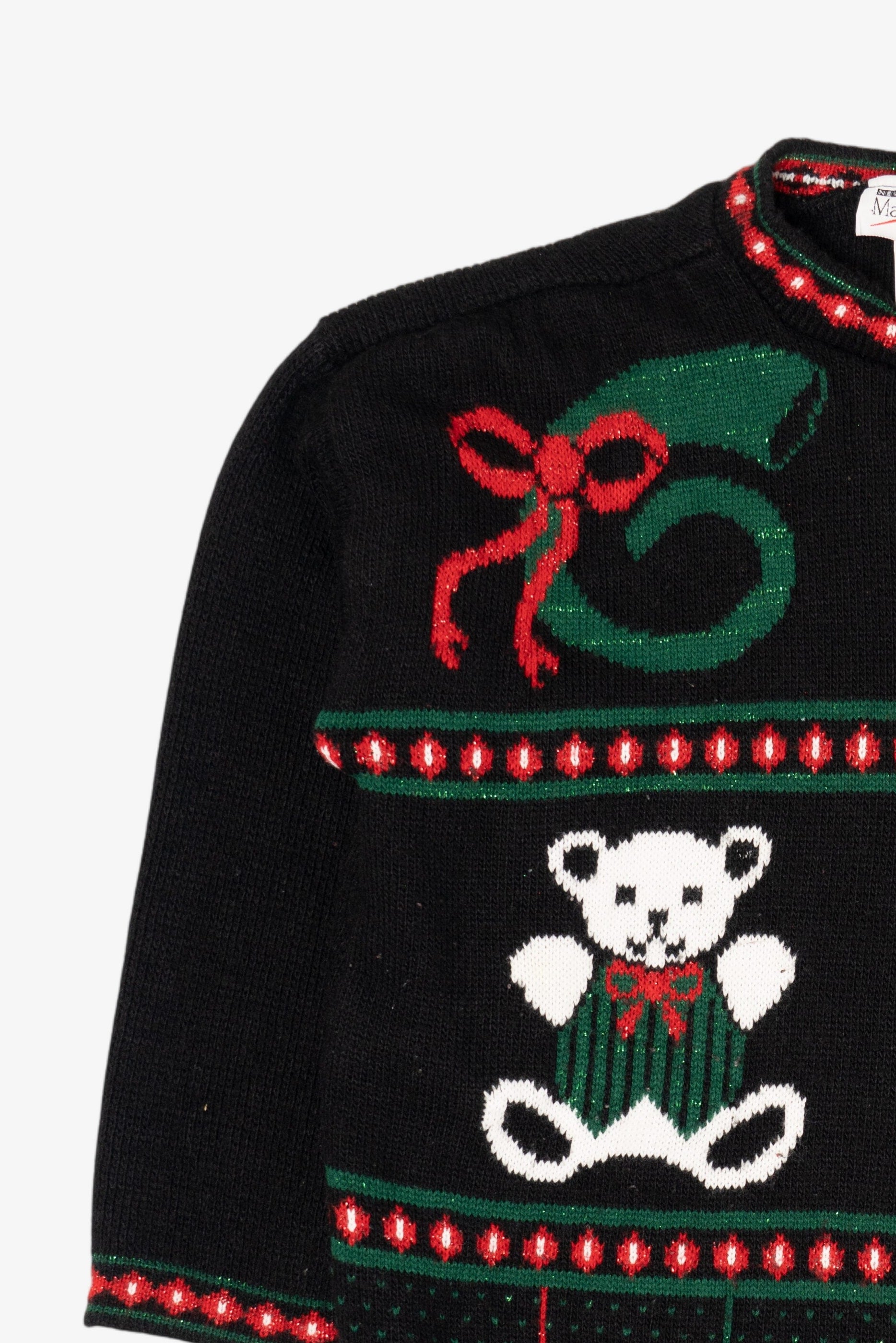 Vintage Black New Addition Maternity Presents Ugly Christmas Pullover (1980s)