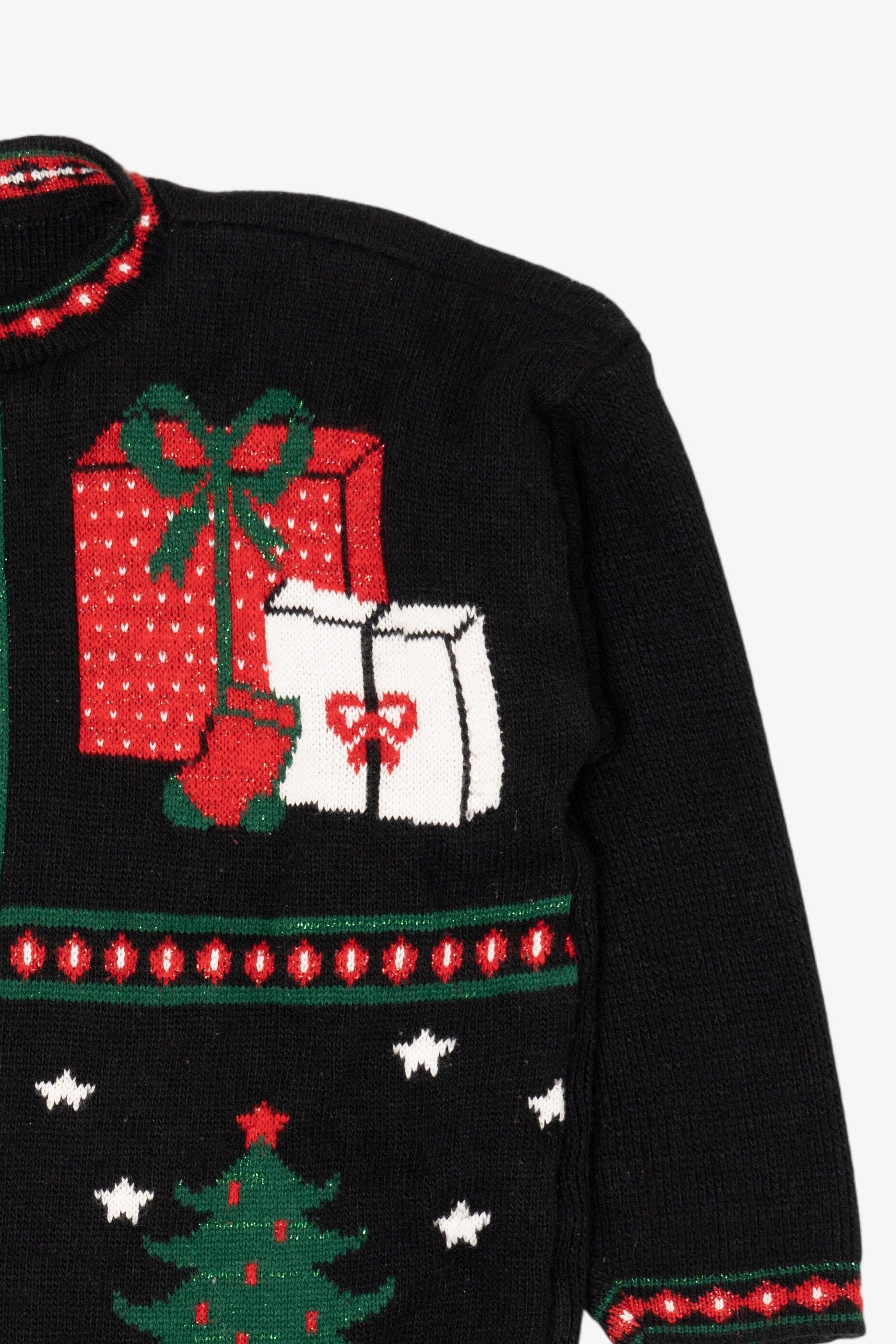 Vintage Black New Addition Maternity Presents Ugly Christmas Pullover (1980s)