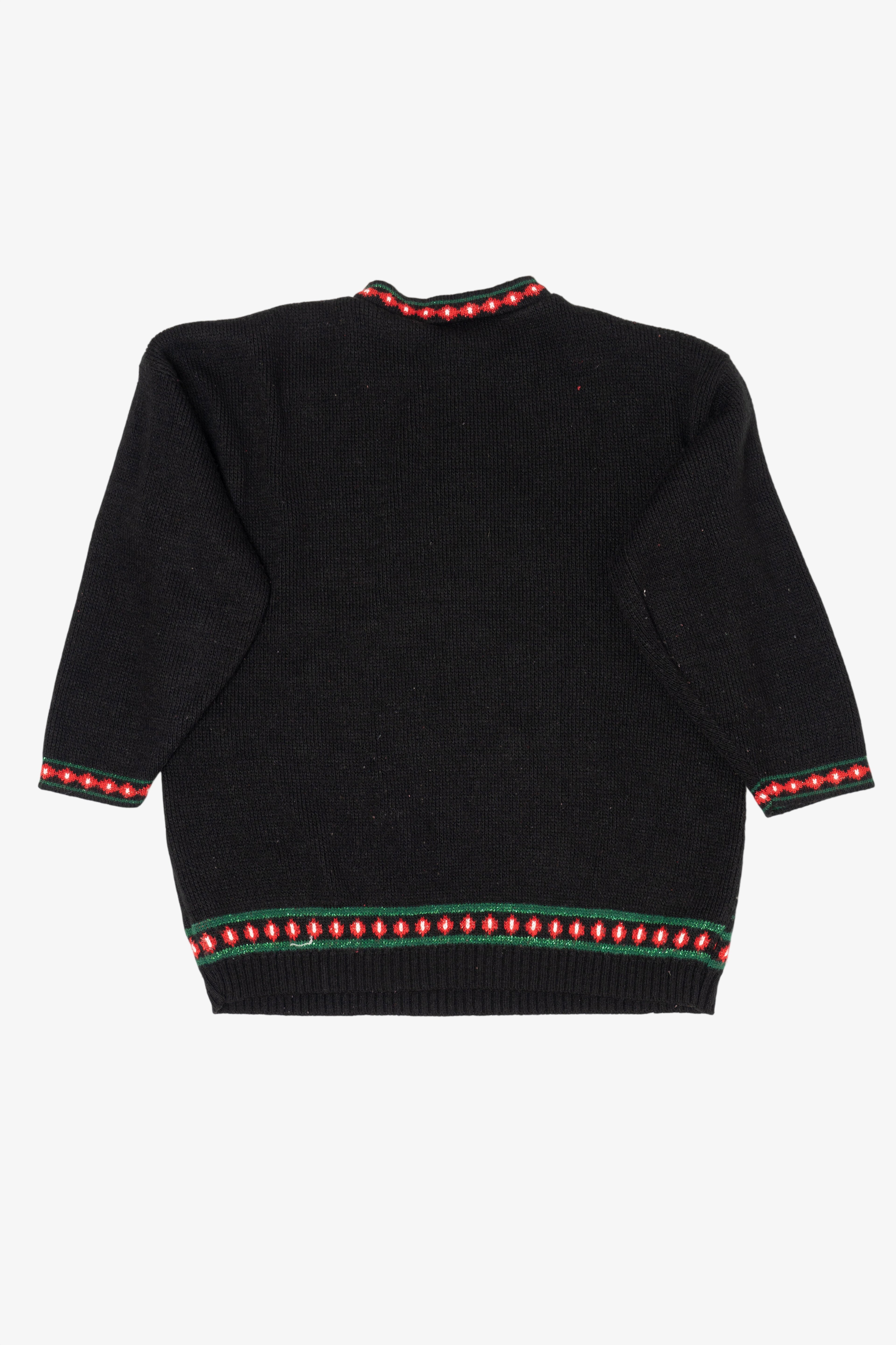 Vintage Black New Addition Maternity Presents Ugly Christmas Pullover (1980s)
