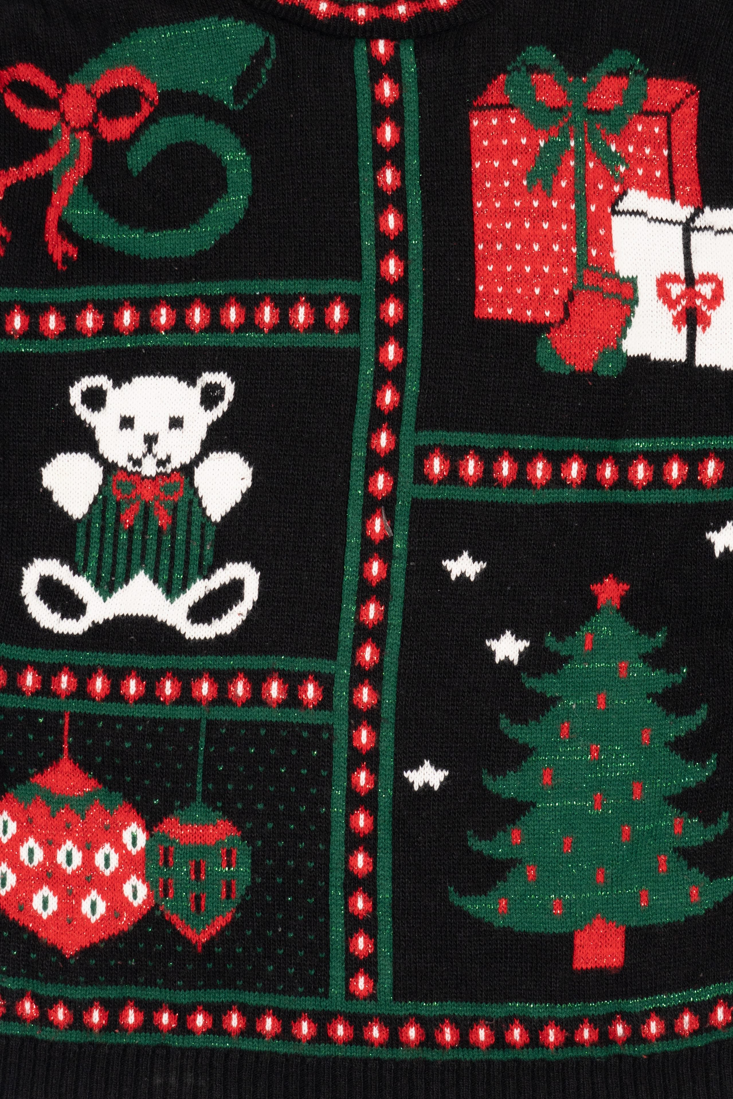 Vintage Black New Addition Maternity Presents Ugly Christmas Pullover (1980s)