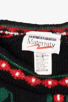 Vintage Black New Addition Maternity Presents Ugly Christmas Pullover (1980s)