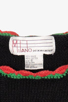Vintage Black Milano Presents Under Tree Ugly Christmas Pullover (1990s)