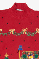 Vintage Red OHI Presents Ugly Christmas Turtleneck Pullover (2000s)