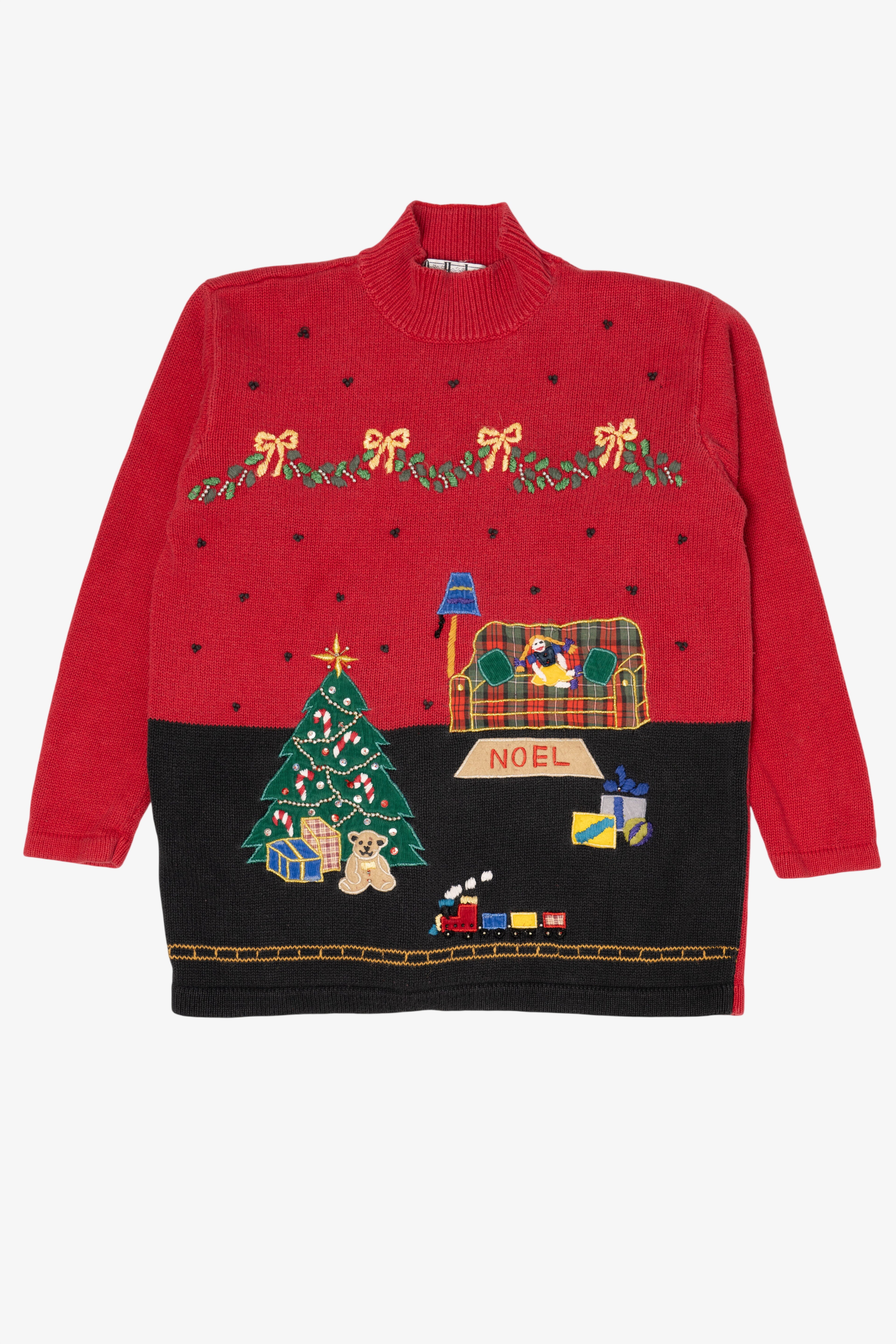 Vintage Red OHI Presents Ugly Christmas Turtleneck Pullover (2000s)