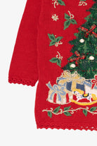Vintage Red Tiara International Presents Under Tree Ugly Christmas Pullover (1990s)