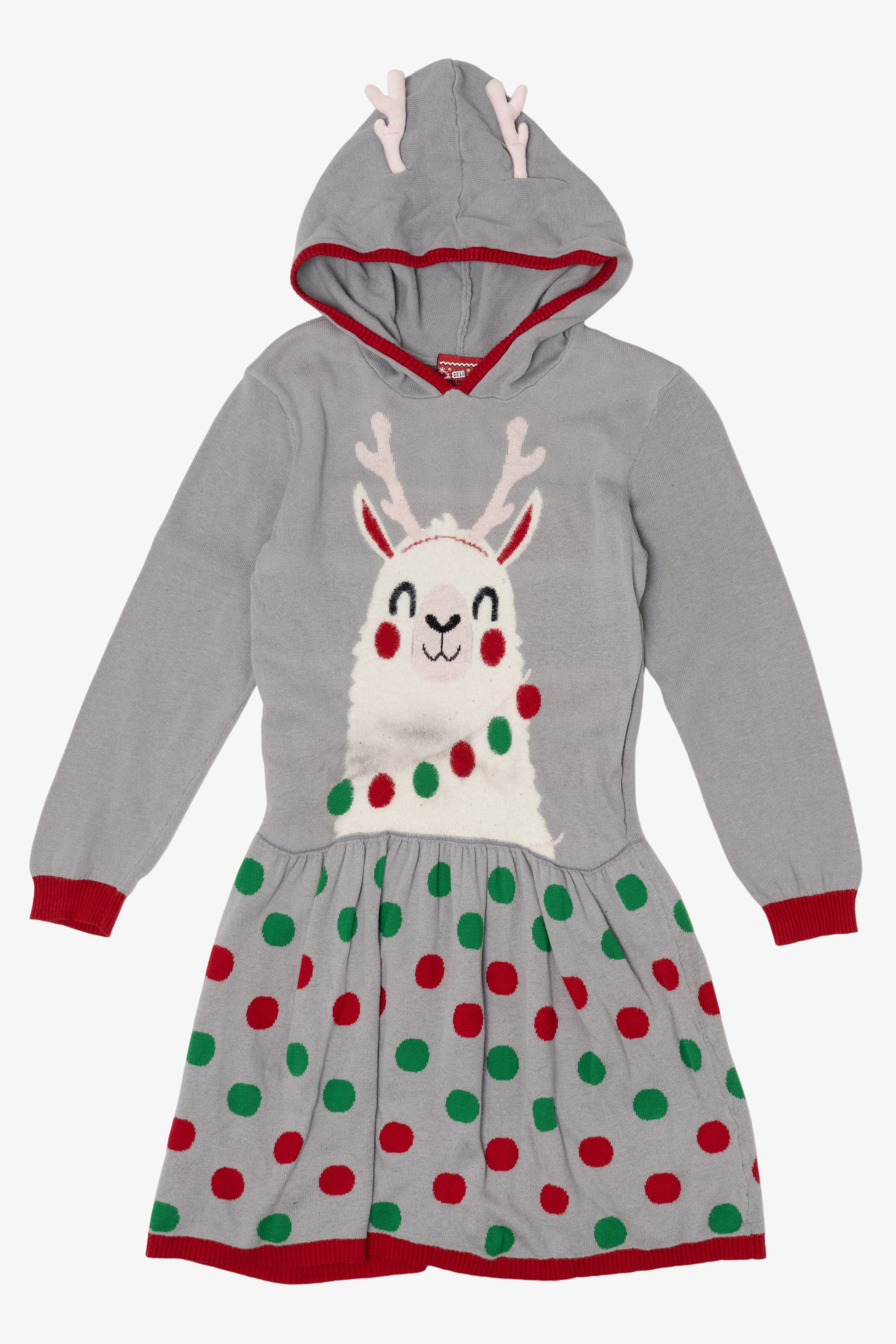 Kids Size Holiday Sweater Llama Reindeer Ugly Christmas Dress (2010s)