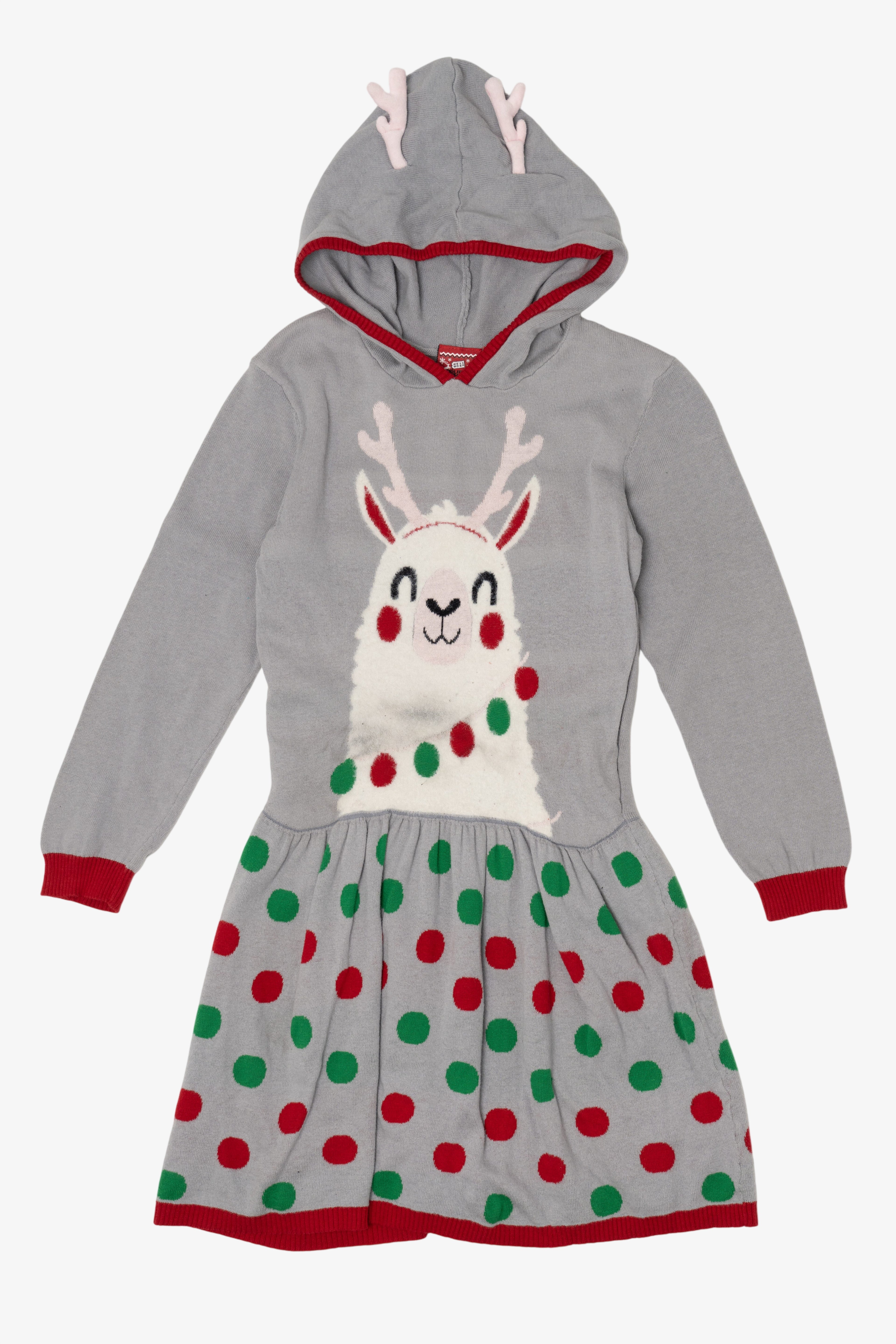 Kids Size Holiday Sweater Llama Reindeer Ugly Christmas Dress (2010s)