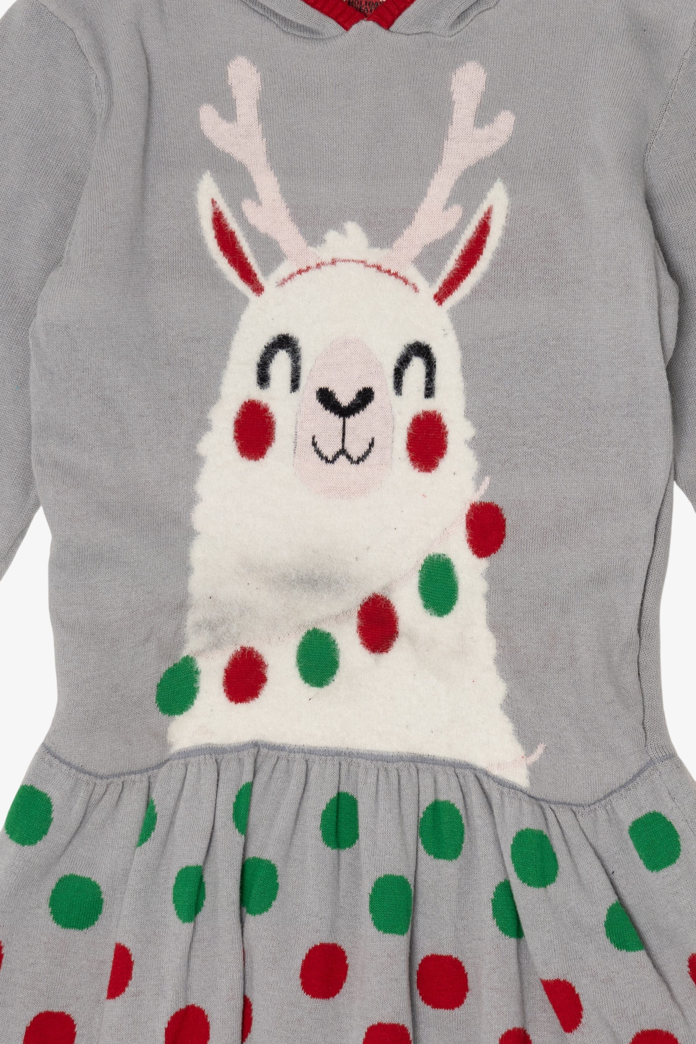 Kids Size Holiday Sweater Llama Reindeer Ugly Christmas Dress (2010s)