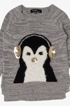 Kid Size Penguin With Earmuffs Ugly Christmas Pullover