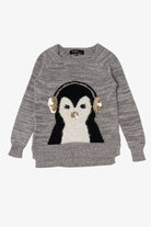 Kid Size Penguin With Earmuffs Ugly Christmas Pullover