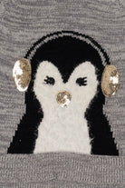 Kid Size Penguin With Earmuffs Ugly Christmas Pullover