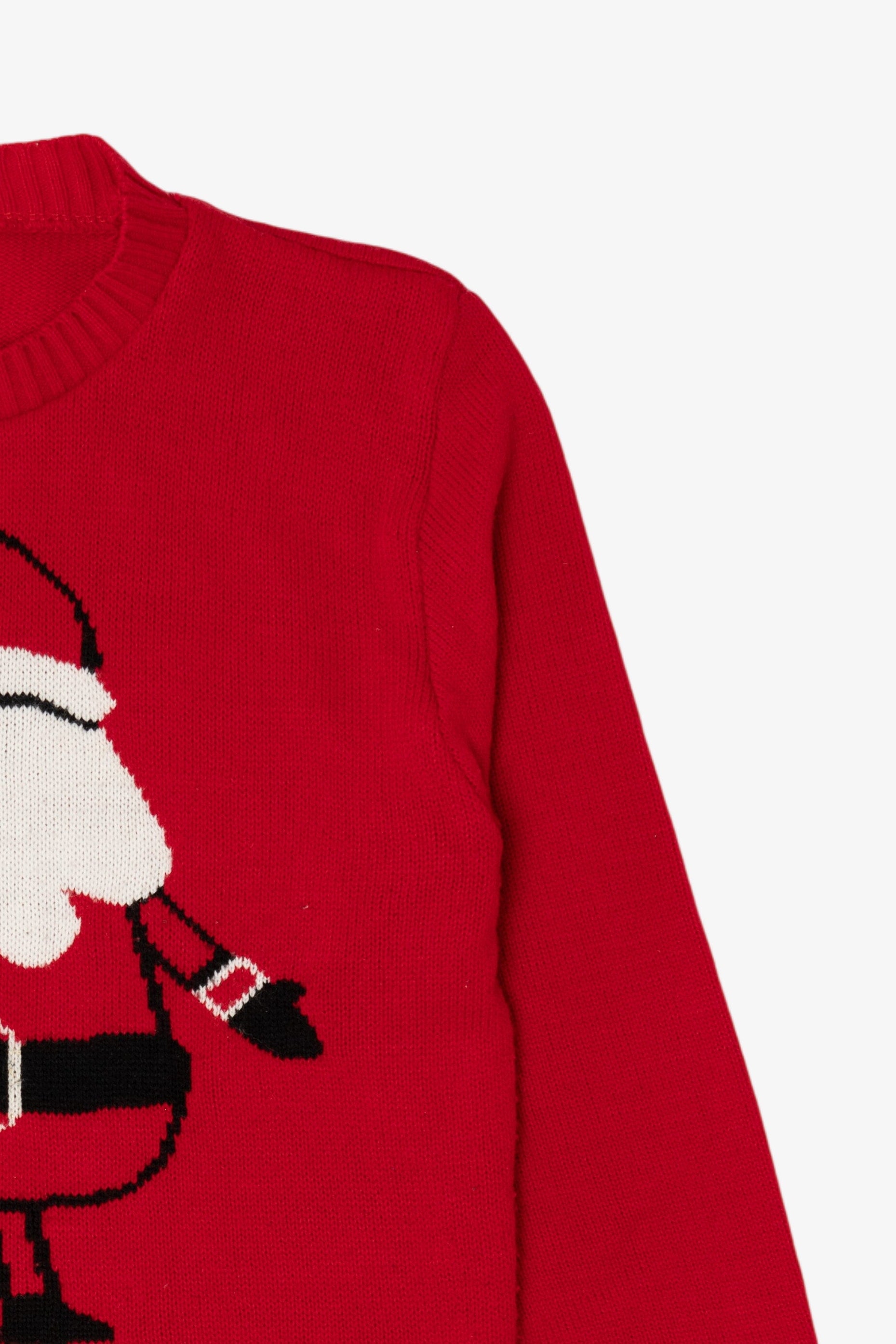 Red Cartoon Santa Ugly Christmas Pullover