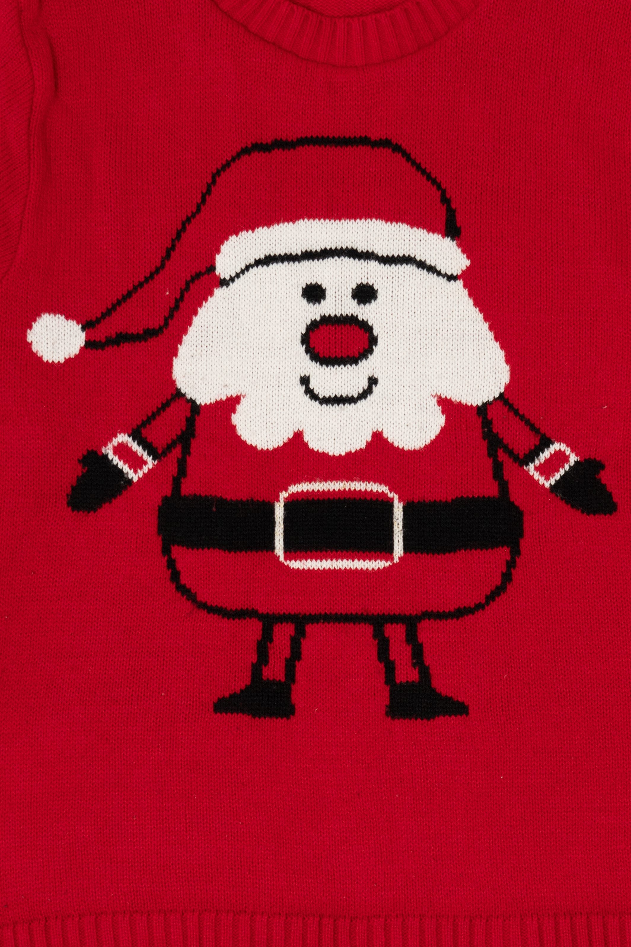 Red Cartoon Santa Ugly Christmas Pullover