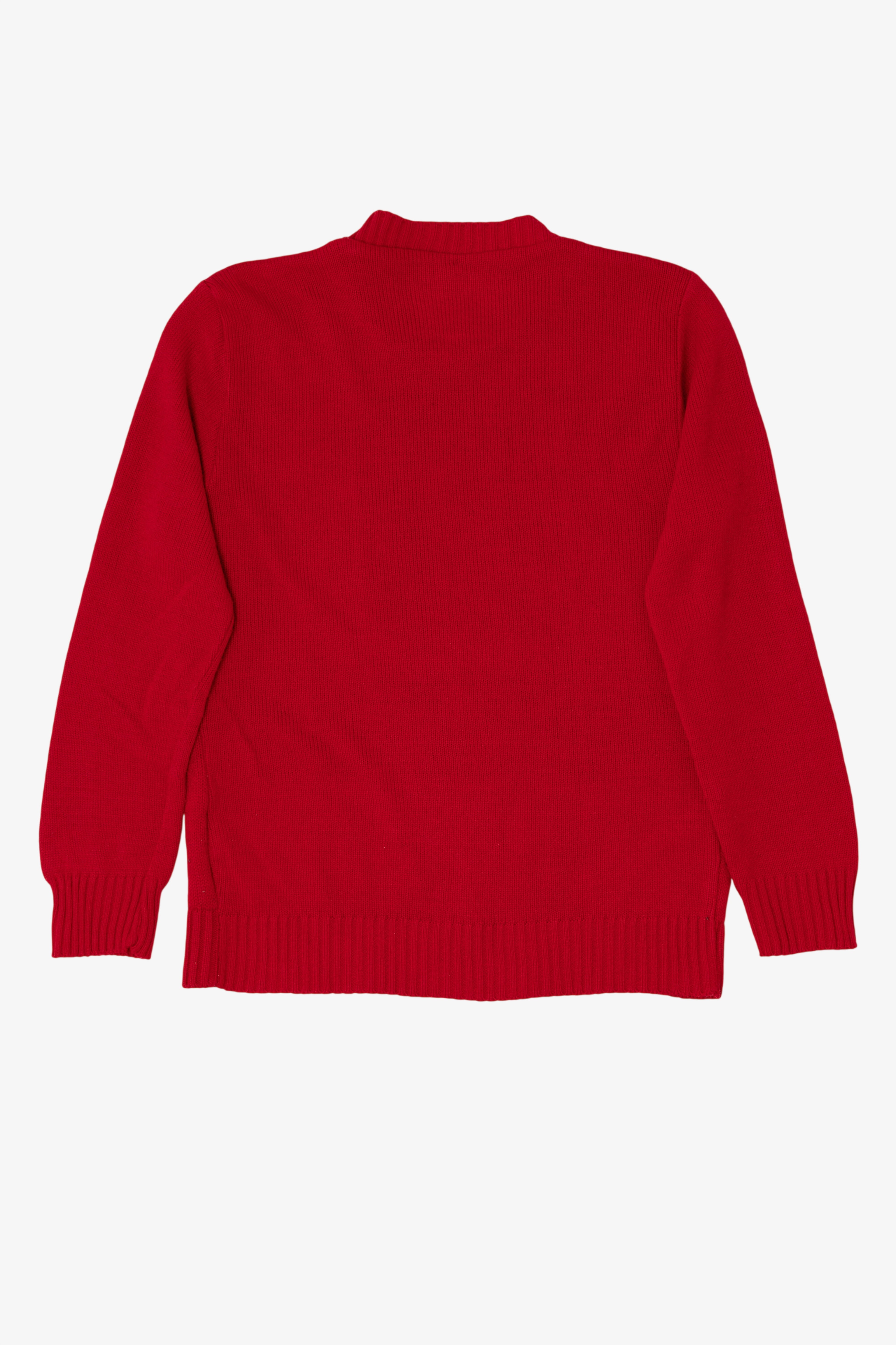 Red Cartoon Santa Ugly Christmas Pullover