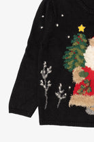 Vintage Black Northern Isles Santa Ugly Christmas Pullover (2000s)