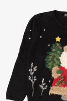 Vintage Black Northern Isles Santa Ugly Christmas Pullover (2000s)