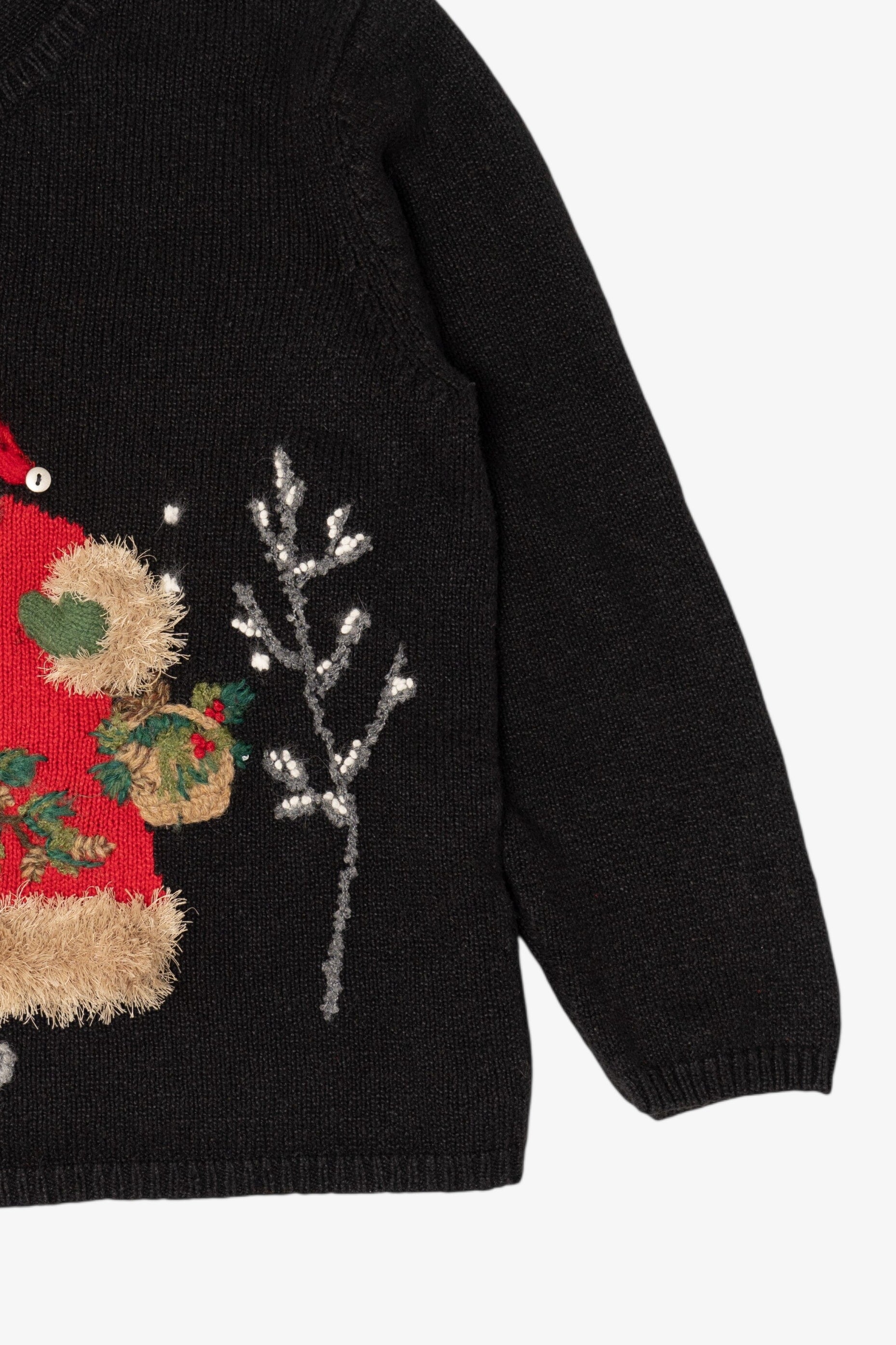 Vintage Black Northern Isles Santa Ugly Christmas Pullover (2000s)
