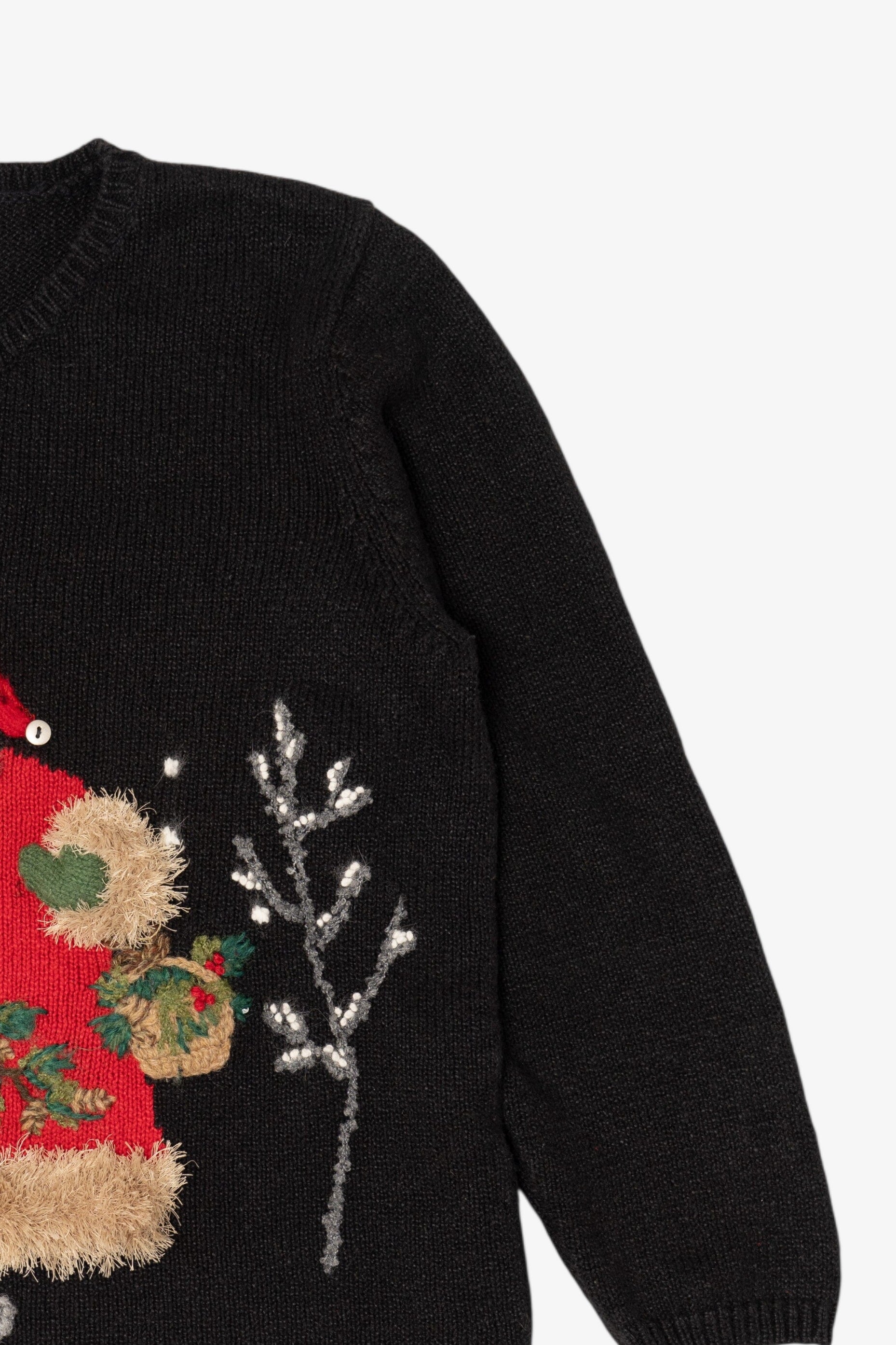 Vintage Black Northern Isles Santa Ugly Christmas Pullover (2000s)