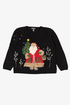 Vintage Black Northern Isles Santa Ugly Christmas Pullover (2000s)