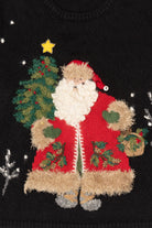 Vintage Black Northern Isles Santa Ugly Christmas Pullover (2000s)