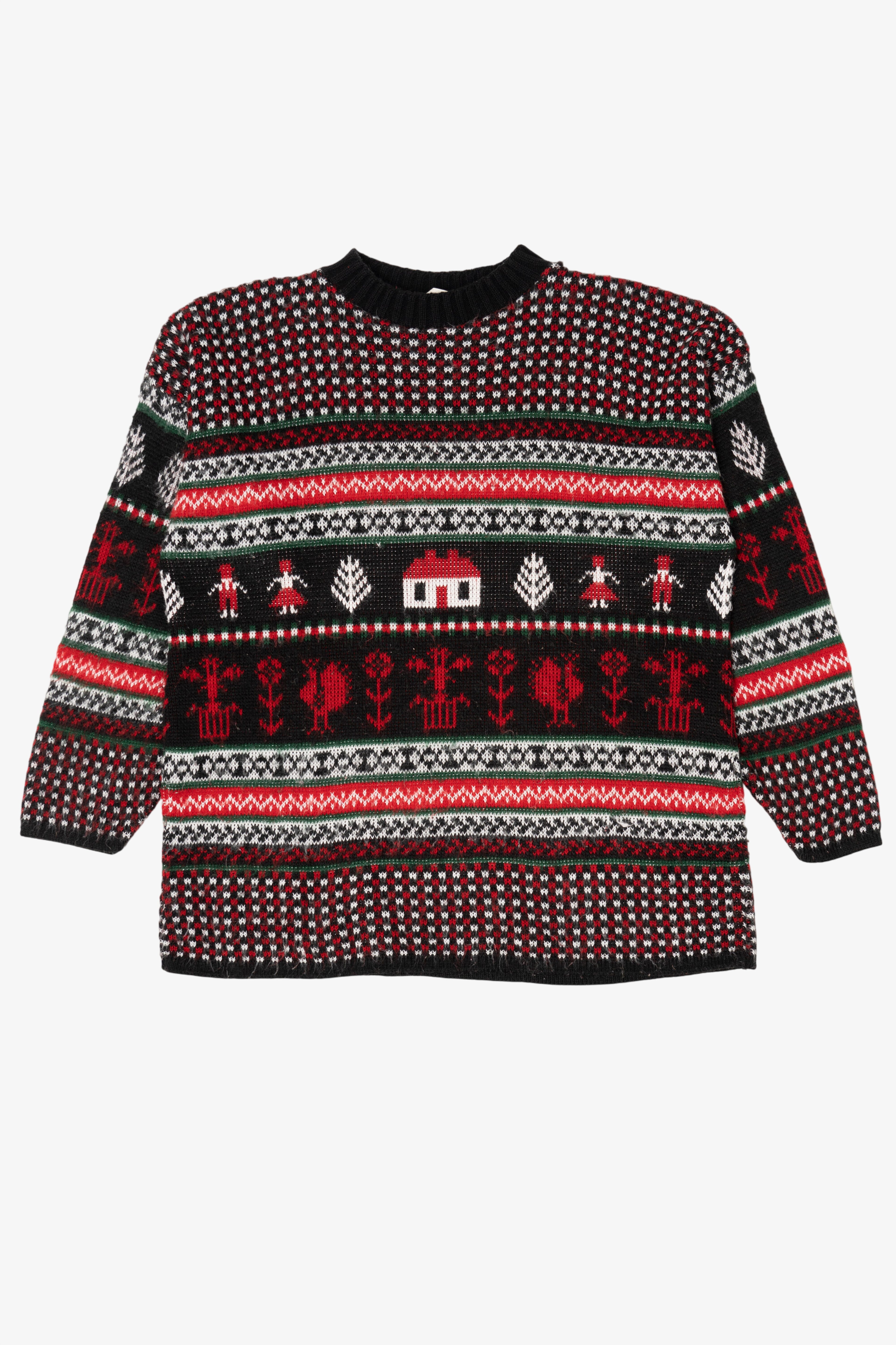 Vintage Red Huntington Ridge Ugly Christmas Pullover (1980s)
