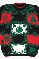 Vintage Black Ornaments Ugly Christmas Pullover (1980s)