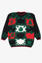 Vintage Black Ornaments Ugly Christmas Pullover (1980s)