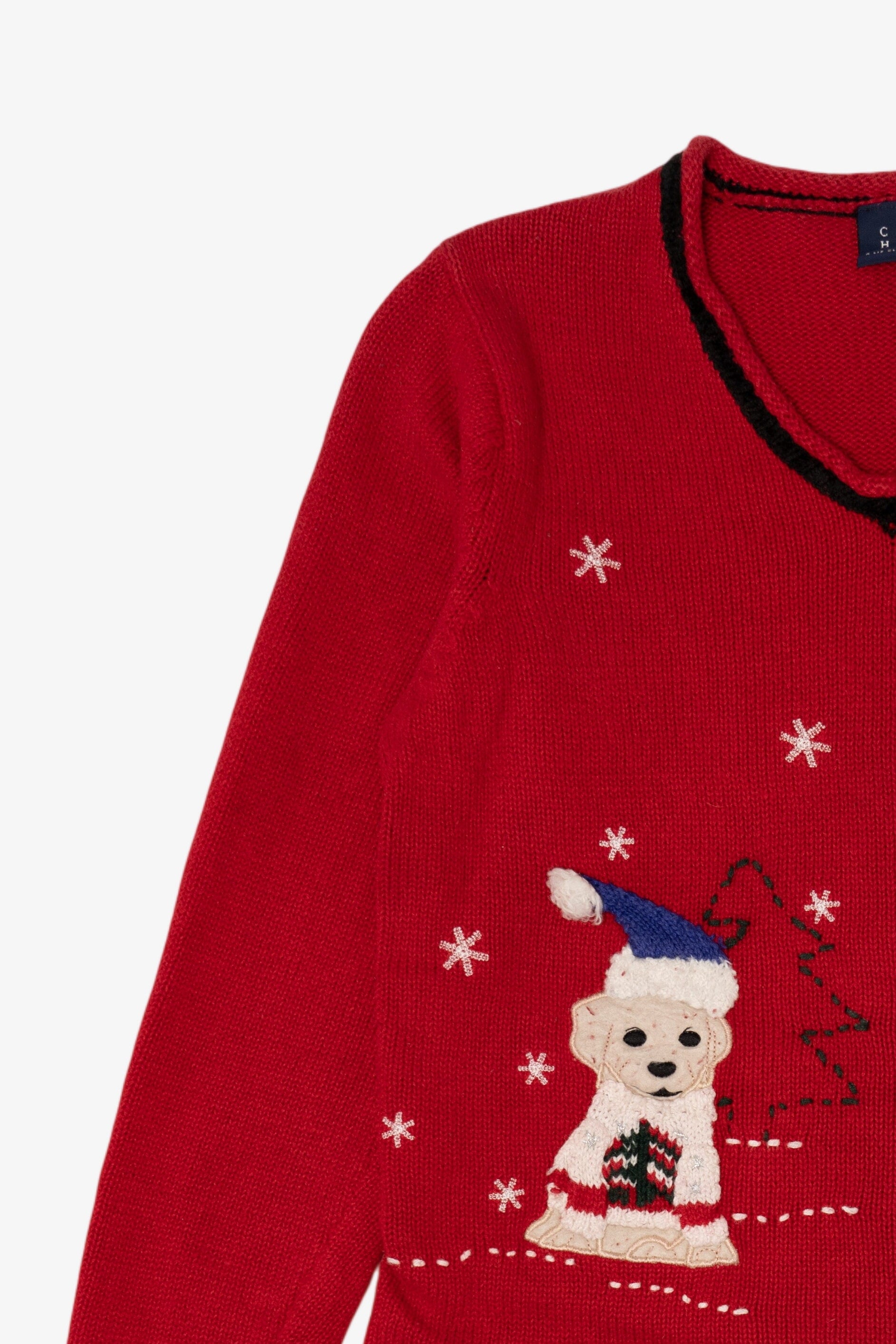 Vintage Red Crazy Horse Dogs Ugly Christmas Pullover (2000s)