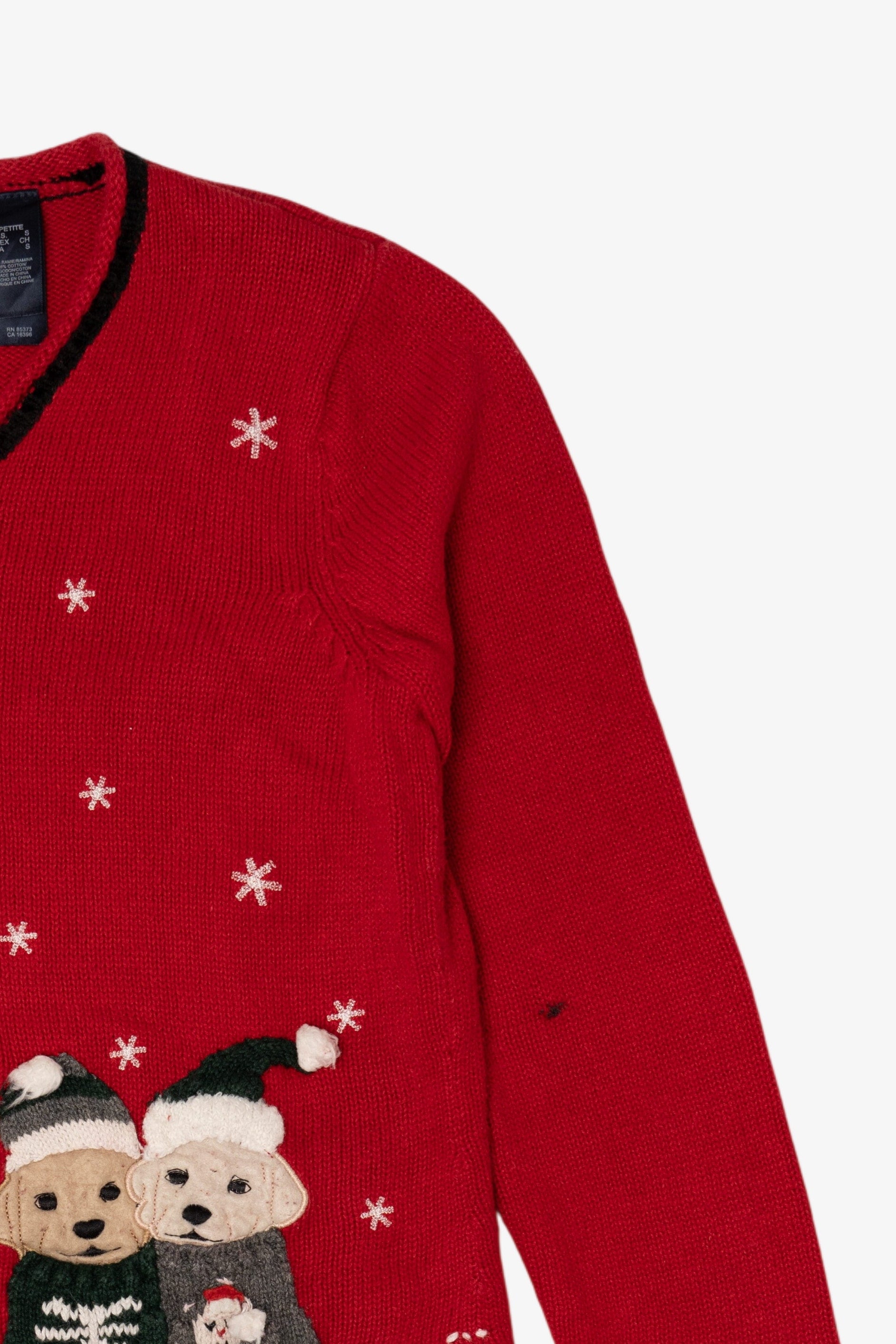 Vintage Red Crazy Horse Dogs Ugly Christmas Pullover (2000s)