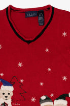 Vintage Red Crazy Horse Dogs Ugly Christmas Pullover (2000s)