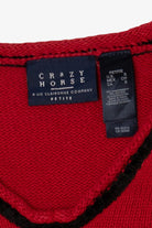 Vintage Red Crazy Horse Dogs Ugly Christmas Pullover (2000s)