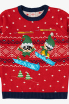Holiday Time Cool Elves Snowboarding Ugly Christmas Pullover