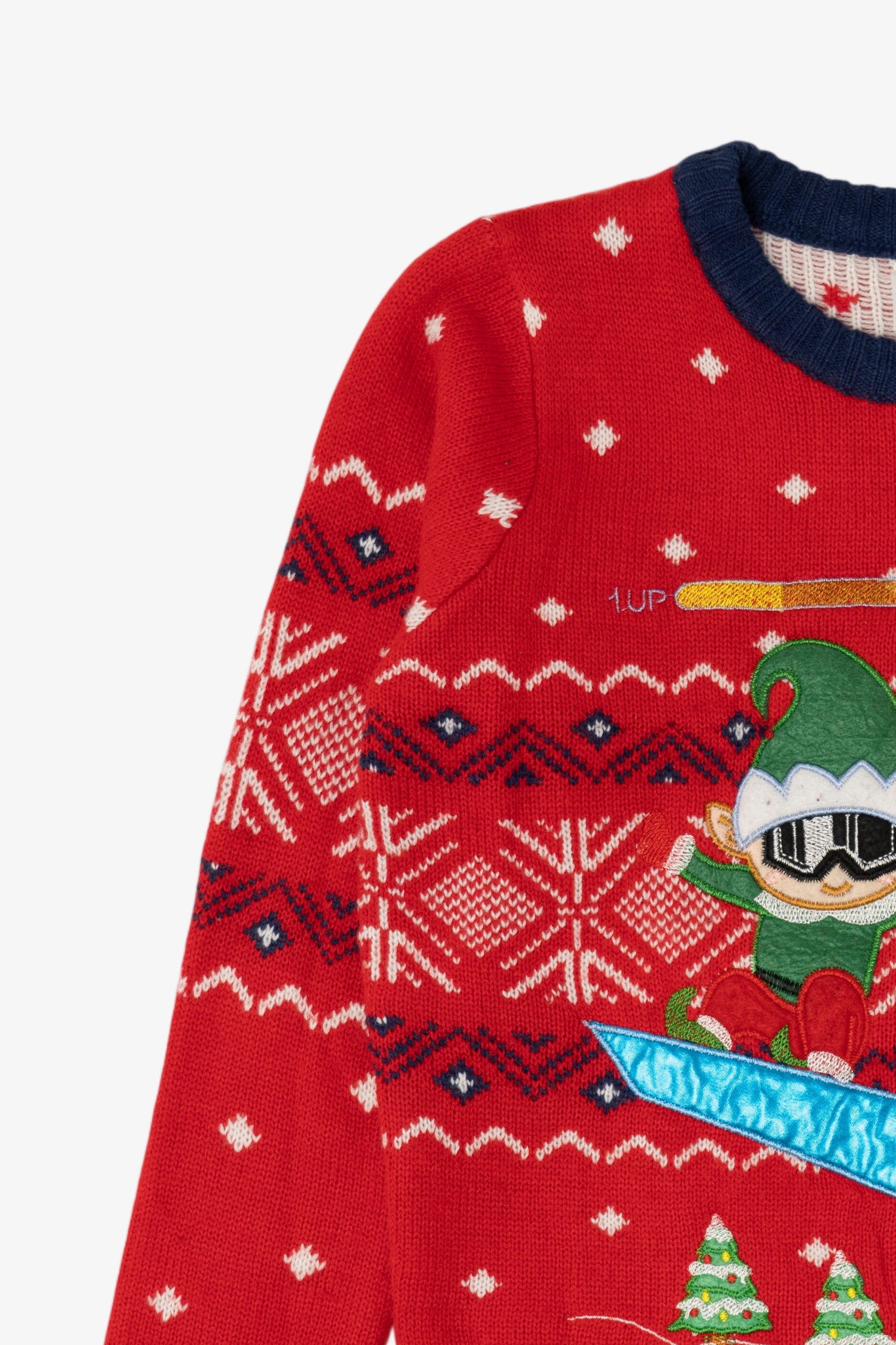 Holiday Time Cool Elves Snowboarding Ugly Christmas Pullover