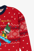 Holiday Time Cool Elves Snowboarding Ugly Christmas Pullover