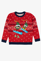 Holiday Time Cool Elves Snowboarding Ugly Christmas Pullover