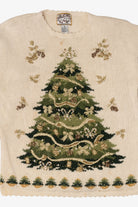 Vintage Beige Heirloom Collectible Tree Ugly Christmas Pullover (2000s)