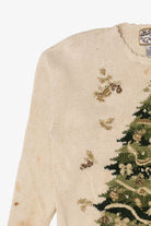 Vintage Beige Heirloom Collectible Tree Ugly Christmas Pullover (2000s)