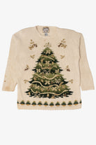 Vintage Beige Heirloom Collectible Tree Ugly Christmas Pullover (2000s)