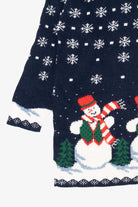 Vintage Navy Blue Laura Tyler Snowmen Ugly Christmas Pullover (1980s)