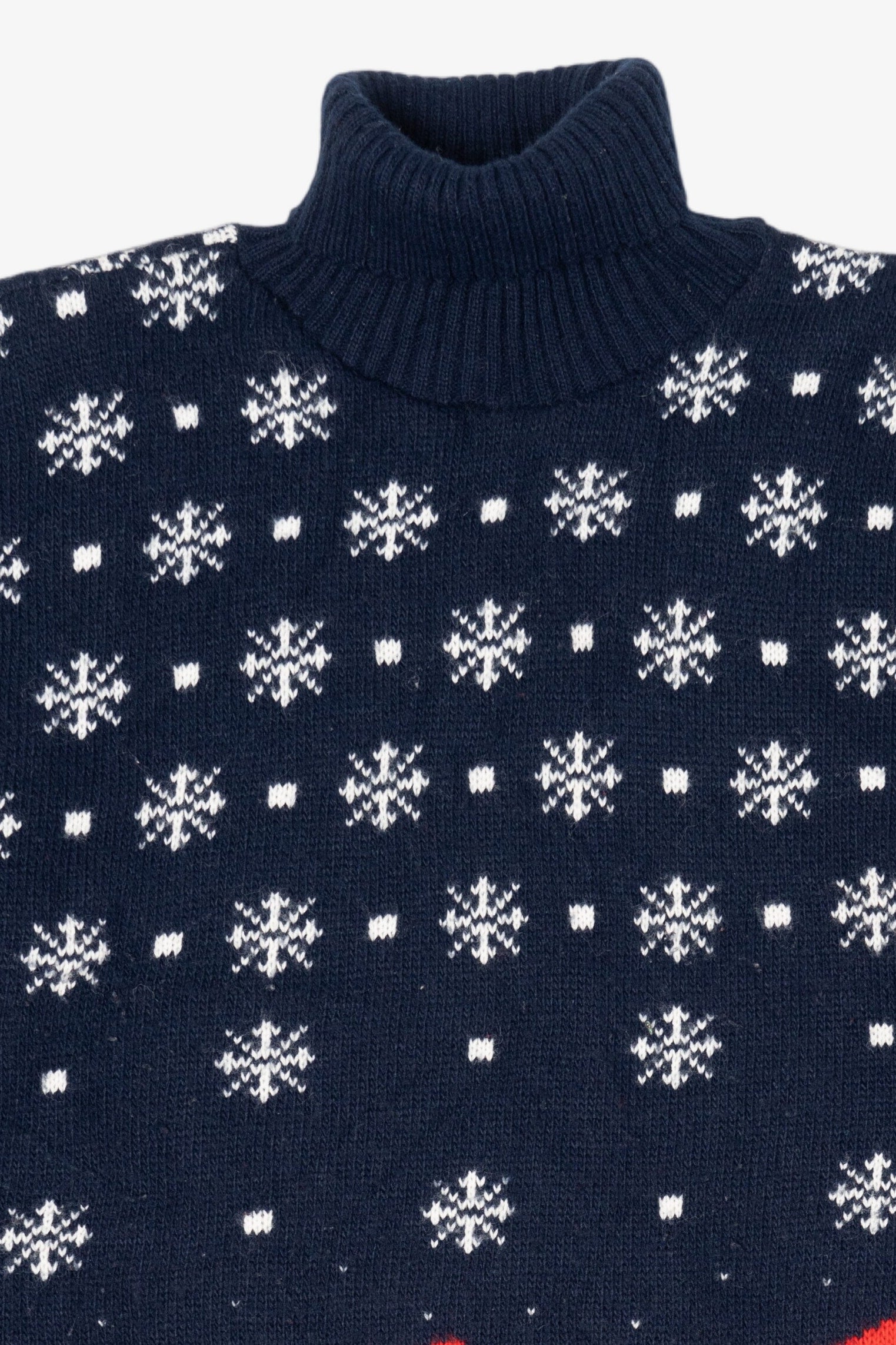 Vintage Navy Blue Laura Tyler Snowmen Ugly Christmas Pullover (1980s)
