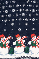 Vintage Navy Blue Laura Tyler Snowmen Ugly Christmas Pullover (1980s)