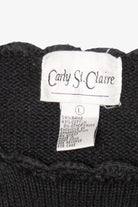 Vintage Black Carly St. Claire Santa Flying Ugly Christmas Pullover (1990s)