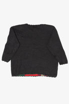 Vintage Black Carly St. Claire Santa Flying Ugly Christmas Pullover (1990s)