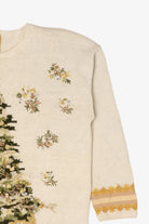 Vintage White Heirloom Collectible Trees Ugly Christmas Pullover (2000s)